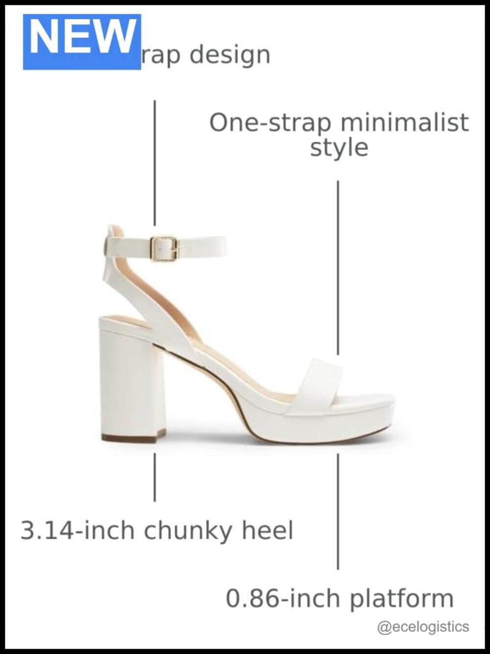 Chunky Platform Block Heel Sandals, Open Toe Ankle Strap, Comfortable Fashion